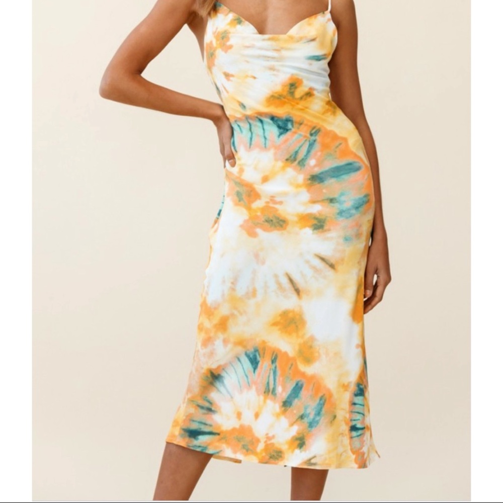 TIE DYE PRINTED COCKTAIL DRESS